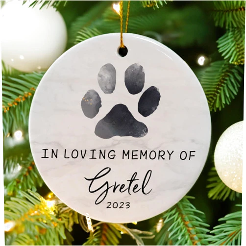 Touber Personalized Memorial Ornament for Loss of Pet, Sympathy Gift for Dog Bereavement, in Memory of Dog, Christmas Pet Loss Ornament