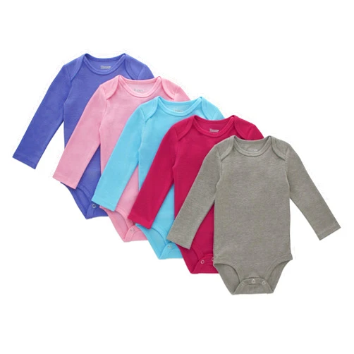 Hanes Baby and Toddler Ultimate Flexy Long Sleeve Bodysuit (5 Pack)