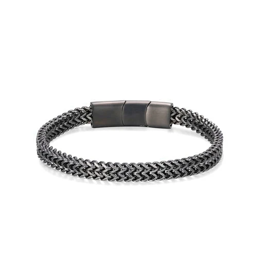 LUCKY2+7 Bracelets for Men-Stainless Steel Magnetic Clasp Franco Chain Mens Bracelet