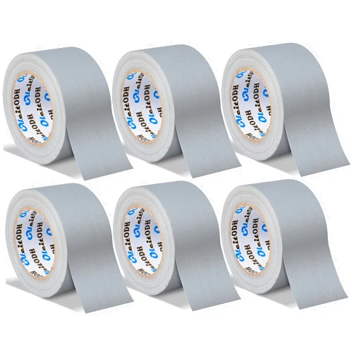 Oleitodh Grey Gaffers Tape 3 inch 6 Pack, Heavy Duty Gaffer Tape Bulk, No Residue Cloth Fabric Matte Finish Gaffing Tape Dance Floor,Non-Reflective Gaff Tape Hand Tear Self-Adhesive for Cable Stage Photography