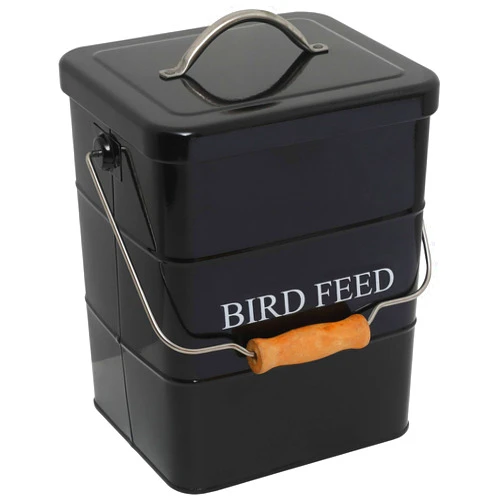 Geyecete Bird Feeder,Bird Food Jar Pet Food Storage Airtight Food Storage Container-Black