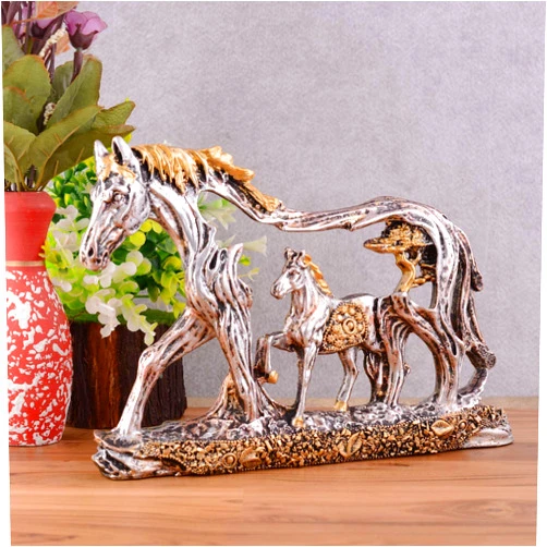 Generic MG India CRAFTModern Standing Horse Statue Art Sculpture Home Tabletop Decorations Artwork