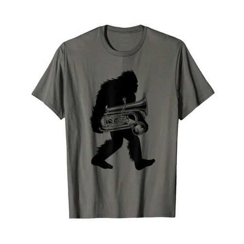 Bigfoot Cook Gift T-Shirt Bigfoot Euphonium T-Shirt, Instrument Sasquatch Tee Apparel T-Shirt