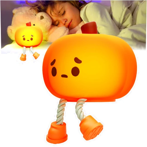 Dazhshun Night light for Kids Lamp,Soft Silicone Cute Pumpkin Night light, Dimmable LED Warm Lamp for Kids Room,Halloween Christmas Funny gifts for Women and Kids,Funny Bedroom Decor Cute Room Decor Toy