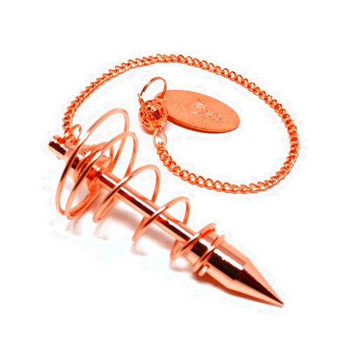 MYDEAL PRODUCTS Spiral Coil Copper Dowsing Pendulum with Spiritual Energy Conductive Chain for Body Healing, Reiki Balancing Chakras, Aura Cleansing, Water Divining, Ghost Hunting, Meditation Chi