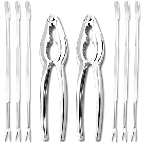 New Star Foodservice 27983 8-Piece Seafood Tool Kit, Includes Lobster Crackers and Forks Set