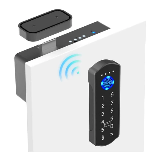 Anweller Baby Proofing Smart Cabinet Locks, Anweller Child Proof Fingerprint Drawer Locks, Hidden Adhesive Magnetic Code Keypad RFID Bluetooth Keyless Lock for Adults File Kitchen Cupboard Closet Liquor
