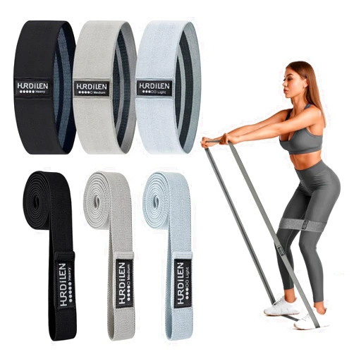 Hurdilen Resistance Bands for Working Out Set, 3 Pcs Pull Up Bands and 3 Pcs Assistance Bands with Door Anchor for Legs, Glutes, Hip, Fabric Loop Bands Workout Bands Resistance for Gym, Home, Office