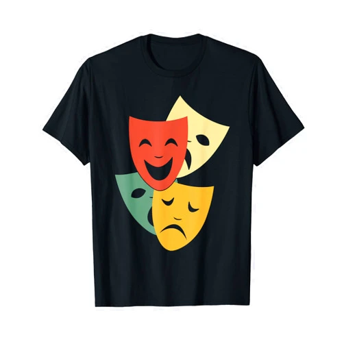 Melpomene And Thalia Retro Vintage Act Theatre Melpomene And Thalia Funny Retro Vintage Broadway Theater T-Shirt