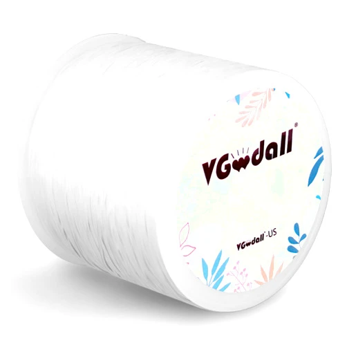 VGOODALL Elastic Bracelet String Cord,White Rattail Elastic String 1mm Roll 100m/328Ft. Stretchy Bracelet String Crystal Stretchy Bead Cord for Jewelry Making Bracelet Making