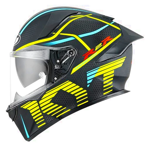 KYT R2R Motorcycle Helmets with Clear Visor Premium Quality Full Face Motorcycle & Powersports Touring Helmets DOT and ECE Apporved Street Bike Racing Helmet