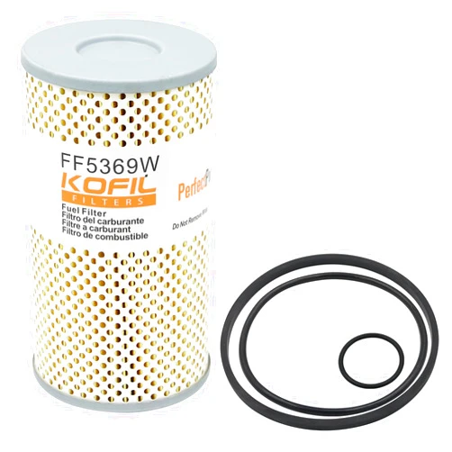 KOFIL FF5369W Fuel Filter Cartridge, for Freightliner Cascadia, Compatible with DD13, DD15, DD16 Diesel Engine, Includes Gaskets, 20 Micron Rating, Replaces 23521528, PF7680, P550463, P550757, L3578FN