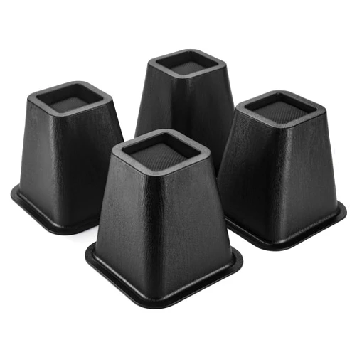BTSD-home Bed Risers 6 Inch Heavy Duty Furniture Lifts Risers for College Dorm Bed Sofa Table Couch Chair Frame Raisers Set of 4 Black