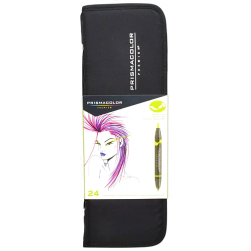 Prismacolor 1776353 Premier Double-Ended Art Markers, Fine and Brush Tip, 24-Count with Carrying Case