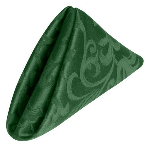 Ultimate Textile -1 Dozen- Somerset 20 x 20-Inch Damask Cloth Dinner Napkins Hunter Green