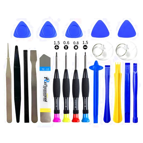 Qerfasaly 21-Piece Set Opening Pry Tool Screwdriver Set Multiple Functions Repair Tool Kit with Phillips Pentalobe Flat Triangle Head Suitable for Repairing iPhones iPad Laptop