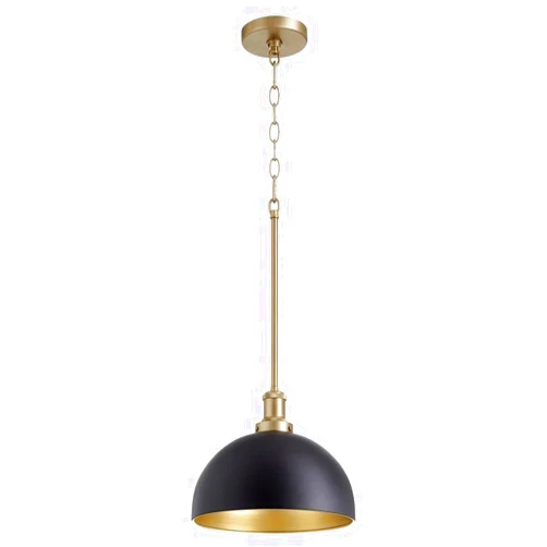 Quorum International Quorum 876-6980 Transitional One Light Pendant in Brass - Antique Finish,