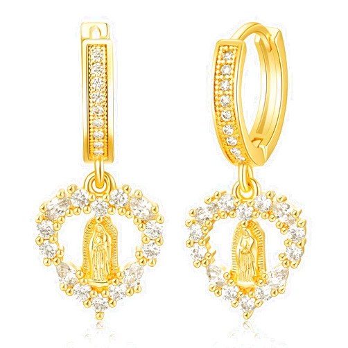 KissYan 14K Gold Plated Huggie Earrings for Women, S925 Sterling Silver Small CZ Cross Hoop Dangle Drop Earrings, Hypoallergenic Dainty Handmade Jewelry