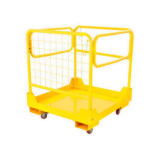 OUKIDR Forklift Work Platform, 36''x36'' Forklift Safety Cage 1200LBS Capacity With 4 Universal Swivel Wheels Collapsible Lift Basket Aerial Rails Aerial Platform