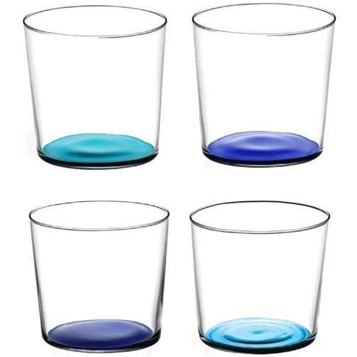 LSA International Coro Tumbler 10.5 fl oz Lagoon Assorted x 4, Blue