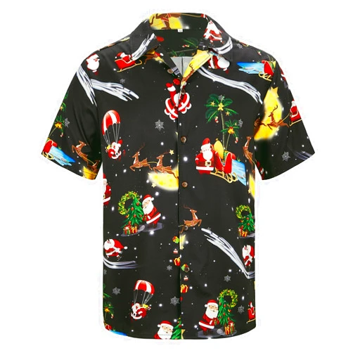 American Trends Mens Hawaiian Shirt Floral Print Aloha Shirt Comfortable Novelty Button Down Shirts Casual Short Sleeve Beachwear for Men