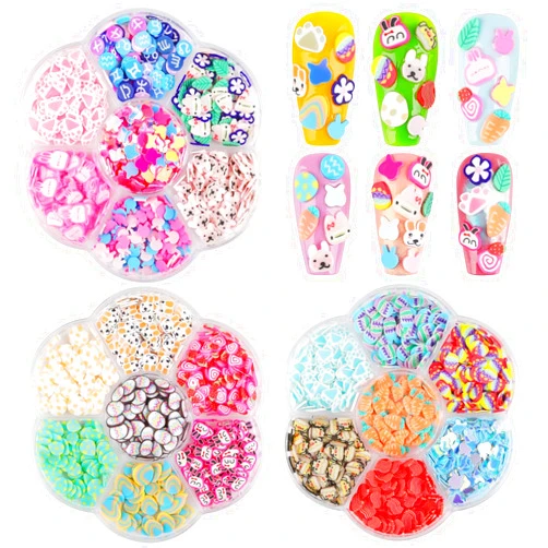 Kalolary Easter Nail Art Sequins, Kalolary 3D Rabbits, Carrots, Eggs, Chicks, Flowers Shape Polymer Clay Slices for Acrylic Nails Design Easter Party Decor（3 Boxes）