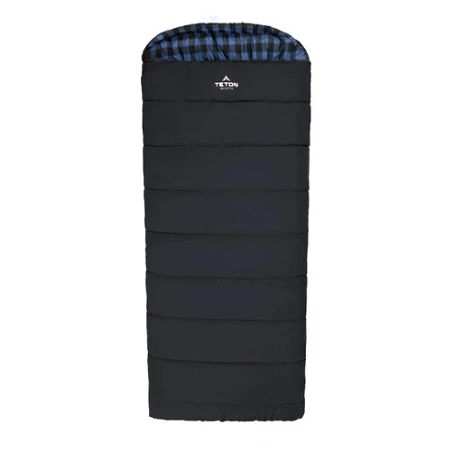 TETON Sports Bridger Canvas Sleeping Bag, -35˚F, -20˚F, 0˚F, 20˚F Degree Options - Cold Weather Winter All-Season Outdoor Gear, Car & Tent Camping Accessories & Essentials - Charcoal/Blue, -35˚F