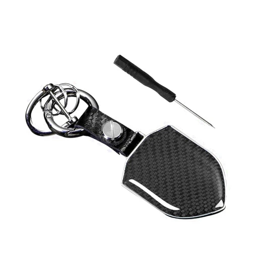 Bittwee Car Keychain, Carbon Fiber Anti-Lost Auto Keyring Key Fob Cover for Men Women, Fit Vehicle Motor Home Office（Black）