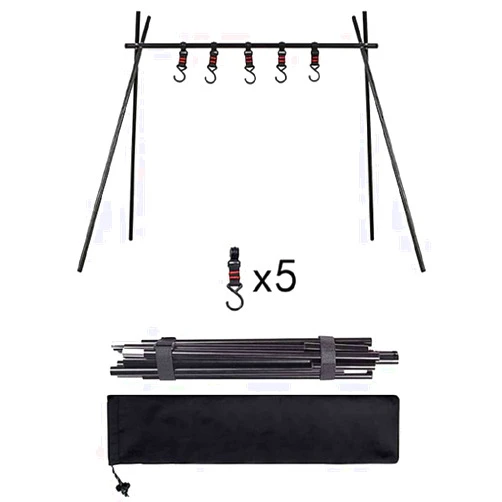 Phsmoo Folding Hanging Rack Travel Camping Shelf Triangle Rack Assembly Storage Picnic Rack