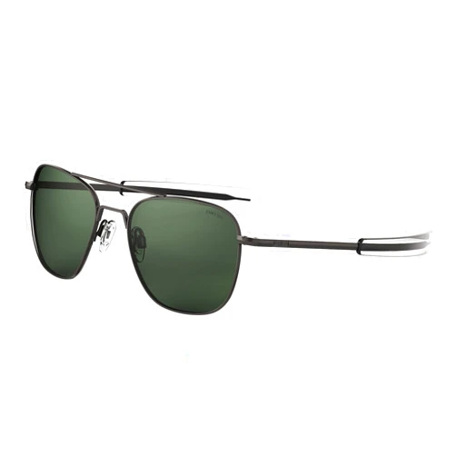 Randolph Engineering Randolph USA | Gunmetal Classic Aviator Sunglasses for Men or Women 100% UV Gunmetal / Agx Green Non-polarized 58mm 58 Millimeters