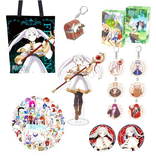 ShioewBy Frieren at The Funeral anime merch set box badge acrylic stand key holder birthday present gift