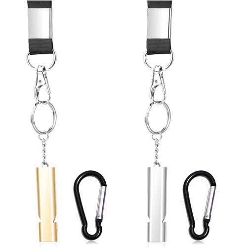 Yauende Emergency Whistles, 2 PCS Loud Safety Survival Whistles with Carabiner and Lanyard for Outdoor Hiking, Hunting, Camping, Fishing, Kayaking