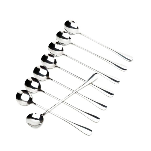 Dhrbsx Long-handled ice tea spoon, cocktail stir spoons, stainless steel coffee spoons, ice cream scoop Set of 8