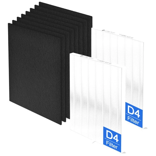 DAJDAH D480 Replacement Filter D4 Compatible with Winix Air Purifier Filter Replacement D480-D4 for Winix D480 3-Stage True HEPA Air Purifier, Part # 1712-0100-02, 2 H13 HEPA Filter and 8 Carbon Pre-filter