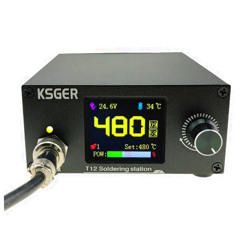 KSGER T12 STC V2.3 Soldering Station Iron Tips STC Controller DIY TFT-LCD 1.8 Inch Electric Tools Auto-standby Sleep 8s Tins Melting