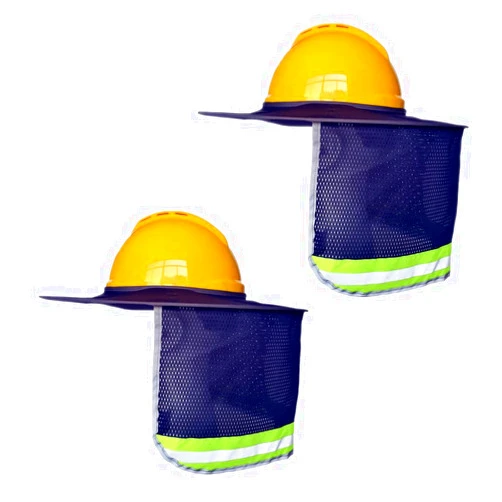 XIAKE Hard Hat Sun Shade Full Brim Mesh Neck Sun Shield with Reflective Strips Neck Sunshade Cover