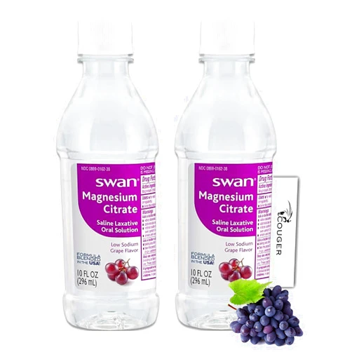 Couger Swan Magnesium Citrate Saline Laxative - Grape 2-Pack Bundle