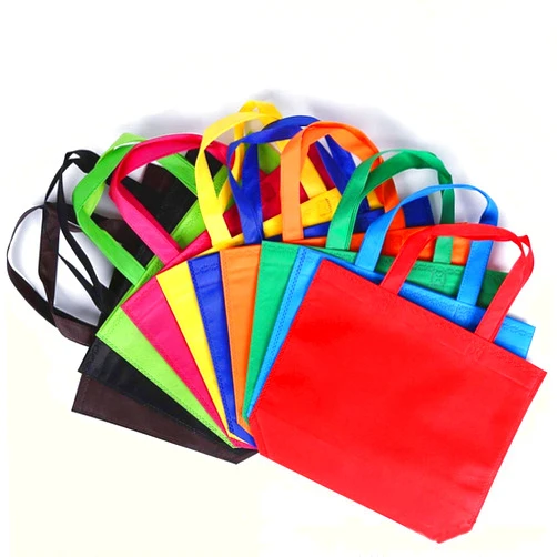 HoYuanFlo 10PCS Reusable Tote Bags Travel To-Go Kicthen Dining Food Non-woven Fabric Shopping Grocery Bags with Handles
