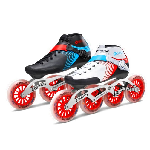 Bont GT4 Inline Speed Skates, Carbon Composite Racing Boots, 6061 T6 Aluminum Frame, Elemental 85A Wheels 100mm 110mm, ABEC5 Bearings
