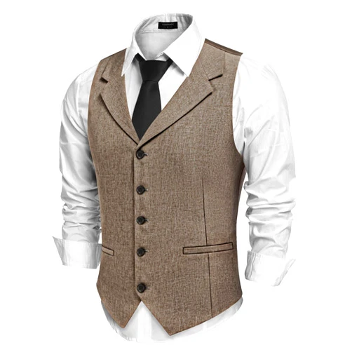 COOFANDY Men's Suit Vests Slim Fit Waistcoat Notch Lapel Casual Formal Vest