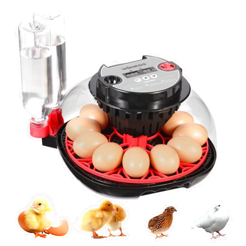 ZEMIRO CHARGE 12 Egg Incubator with Automatic Turning, Humidity Control, LED Egg Candler, and Auto Water Addition, for Hatching Chicken, Goose, Duck, Quail, Pigeon, and Turkey Eggs