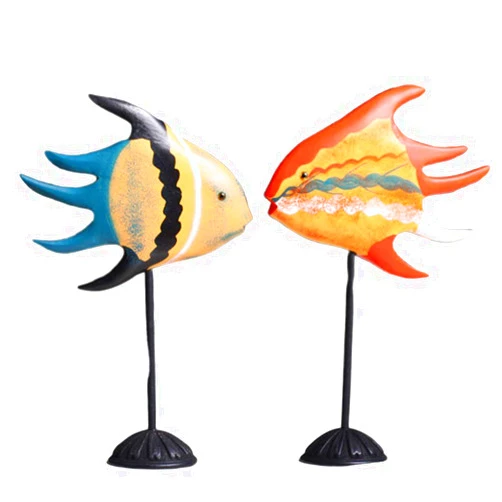 FOMIYES Home Accents Decor Tabletop Decor 2pcs Lovers Pair Fish Bamboo The Mediterranean Table Top Decor Household Decor