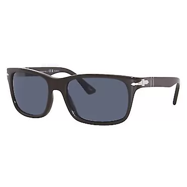 Persol PO3048S Rectangular Sunglasses Solid Brown/Dark Blue Polarized 58 Millimeters
