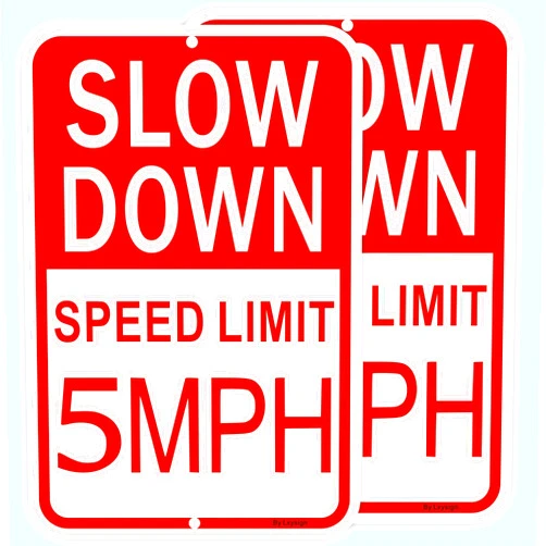 Lxysign Speed Limit Signs, 5 MPH, 18x12 Inches, Reflective Aluminum, Set of 2