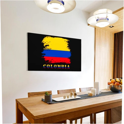 Generic Vintage Colombia Colombians Flag Frame Canvas Print Wall Art Decor Aesthetic Poster for Bedrooms, Living Rooms & Offices, Premium Indoor Decoration 12x18inch(30x45cm)-5