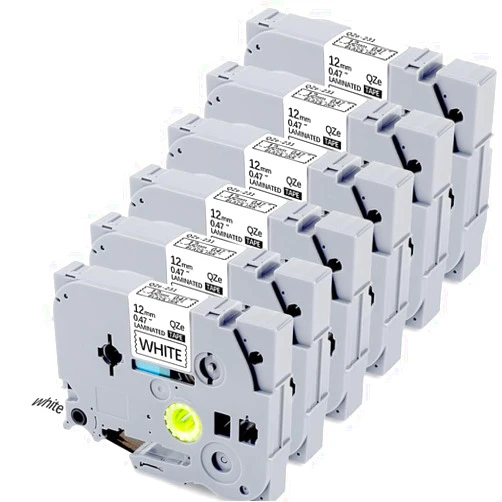 Mdmcjmzj 6Pack TZe-231 Tape Label Maker Compatible with Brother P-Touch TZe-231 Tape, TZE231 ½” 0.47”x 26.2 ft Laminated Black on White, for use with PT-D210, PT-H110, PT-D220, PT-D410, PT-D600