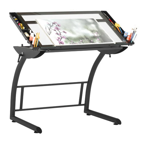 SD Studio Designs Triflex Drawing Table, Sit to Stand Up Adjustable Office Home Computer Desk, 35.25