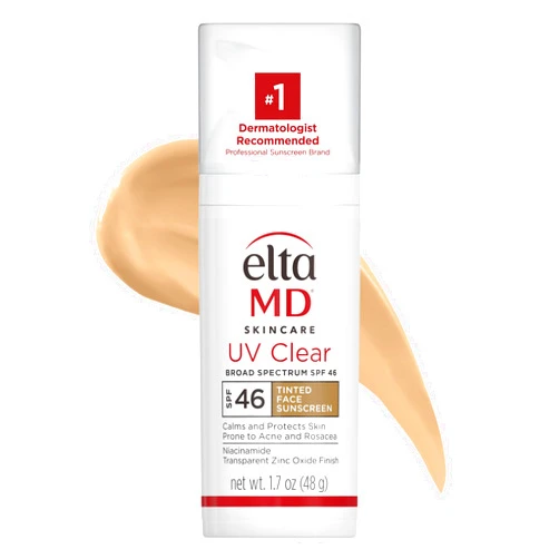 EltaMD UV Clear Tinted Face Sunscreen, Oil- Free Tinted Sunscreen with Zinc Oxide, Dermatologist Recommended Sunscreen, 1.7 oz Pump