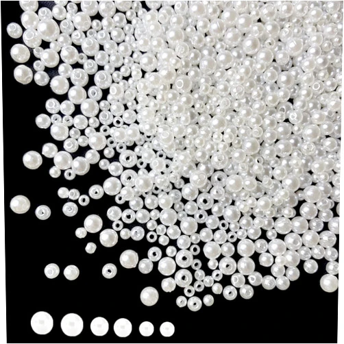 Xinhongo 4000pcs White Pearl Beads Mix 3mm 4mm 5mm White Pearl Craft Beads Round Loose Pearls with Holes for Sewing Crafts Decoration Bracelet Necklace Jewelry Making