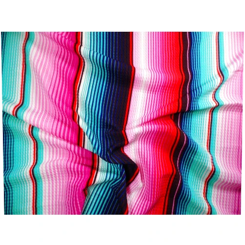 Paylessfabrics.com 10 Yard Lot Bullet Printed Liverpool Textured Fabric Stretch Serape Stripe Pink Teal T106